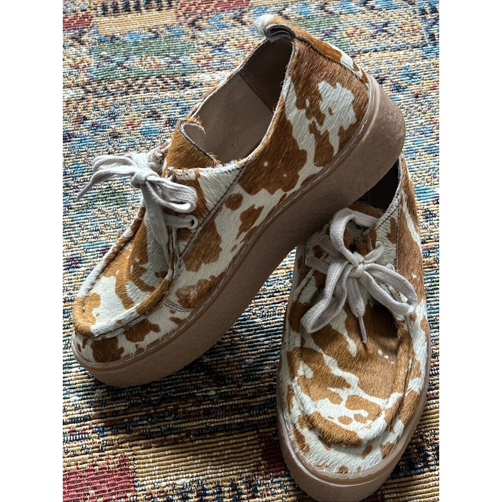 MYRA Women's Bag Cushy LtBrown Cow Hide Genuine Leather Sneakers Sz 8 Wallabies